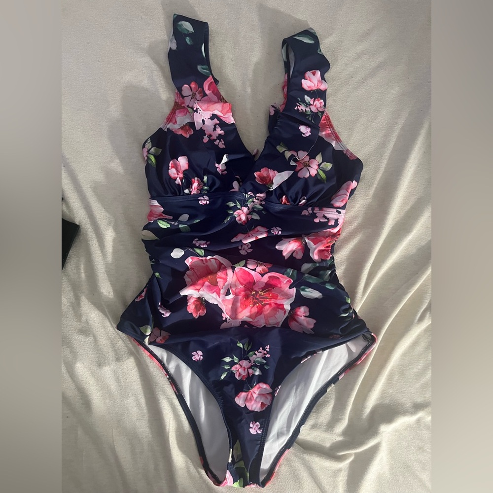 Blue & Flower swimsuit